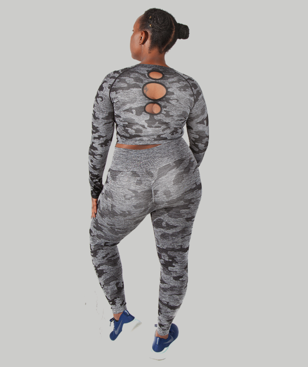 ivory two piece set, african print workout clothes, african print leggings, puka wear, cream two piece set, ankara leggings, kente leggings, veer active,